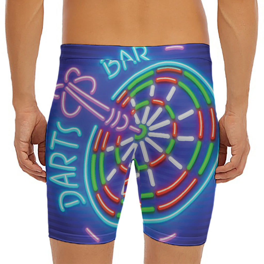 Darts Bar Sign Print Men's Long Boxer Briefs