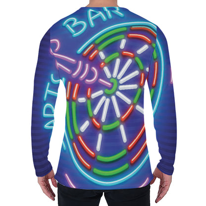 Darts Bar Sign Print Men's Long Sleeve T-Shirt