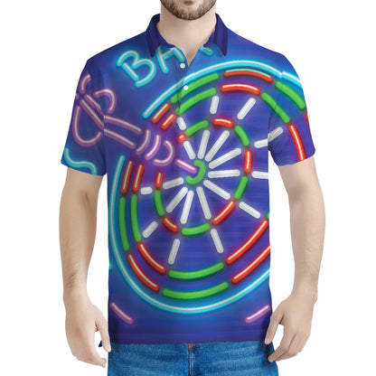 Darts Bar Sign Print Men's Polo Shirt