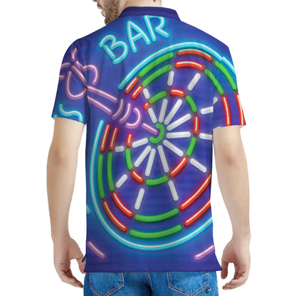 Darts Bar Sign Print Men's Polo Shirt