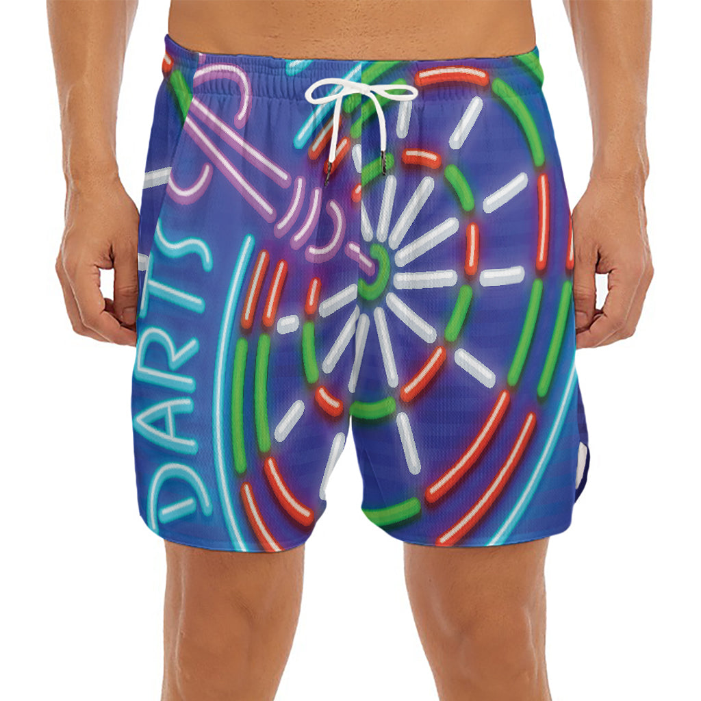 Darts Bar Sign Print Men's Split Running Shorts