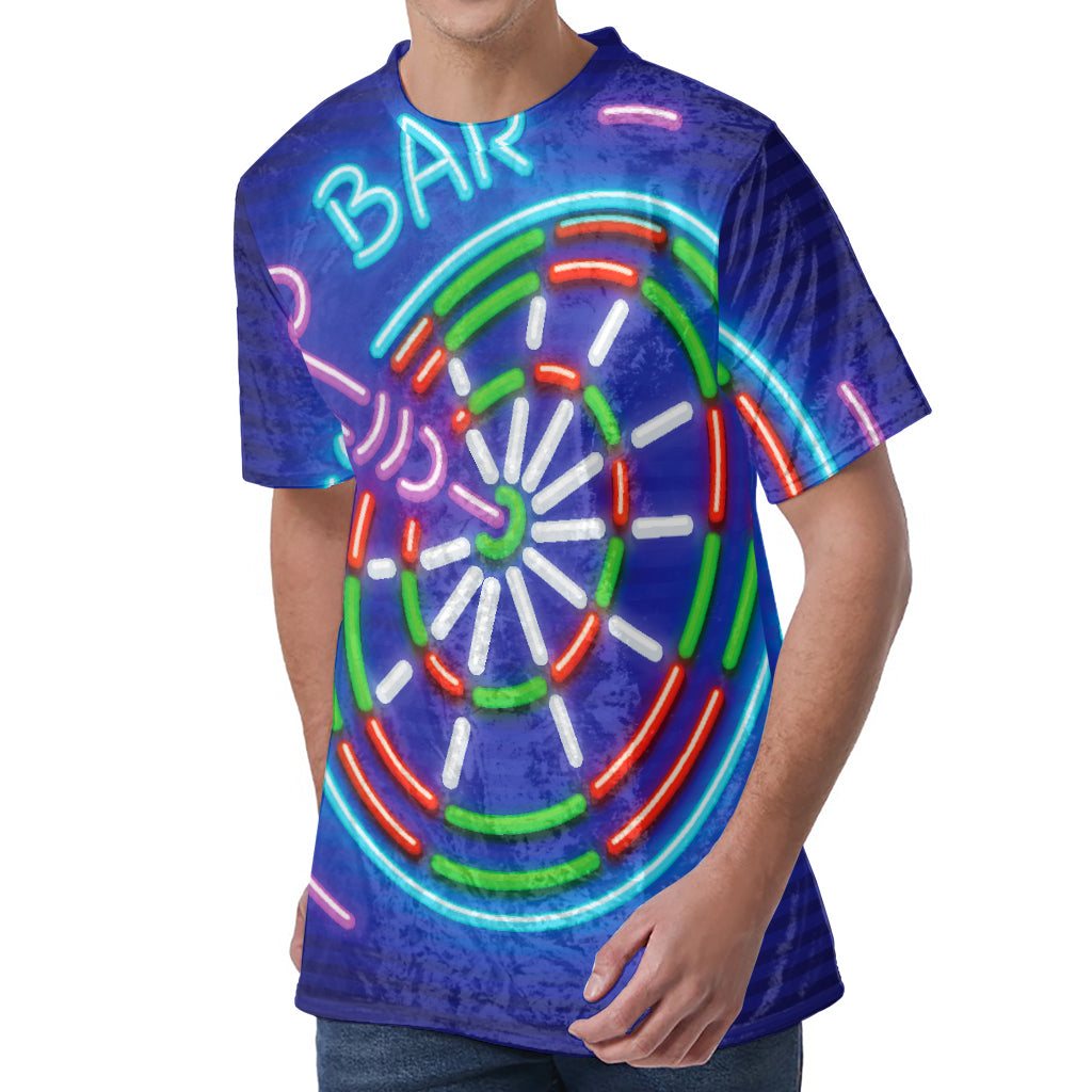 Darts Bar Sign Print Men's Velvet T-Shirt