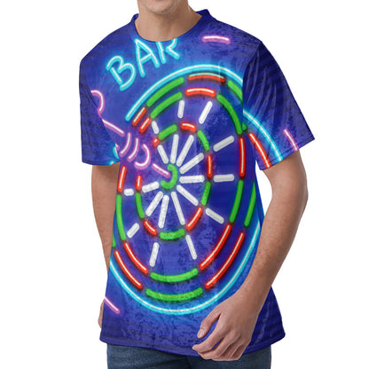 Darts Bar Sign Print Men's Velvet T-Shirt