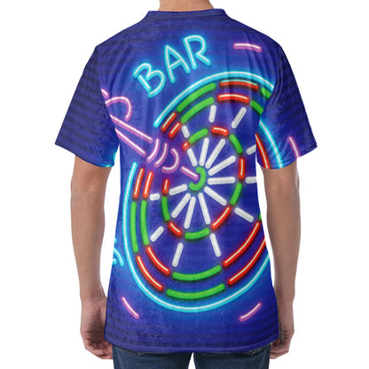 Darts Bar Sign Print Men's Velvet T-Shirt