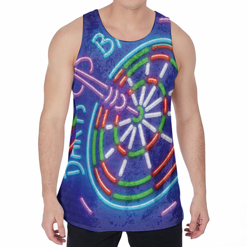 Darts Bar Sign Print Men's Velvet Tank Top