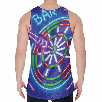Darts Bar Sign Print Men's Velvet Tank Top