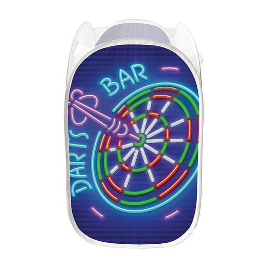 Darts Bar Sign Print Mesh Laundry Hamper