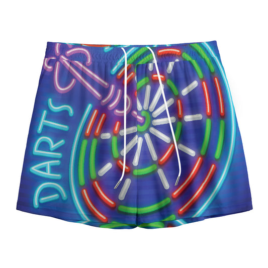 Darts Bar Sign Print Mesh Shorts