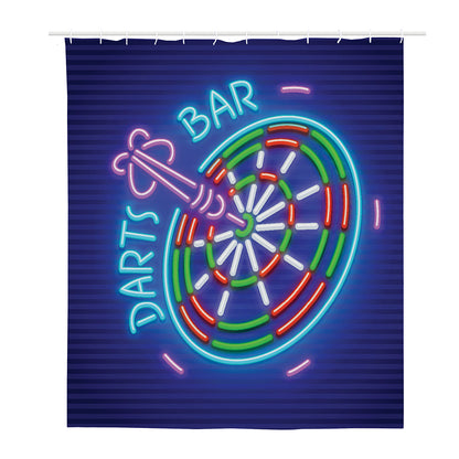 Darts Bar Sign Print Polyester Shower Curtain