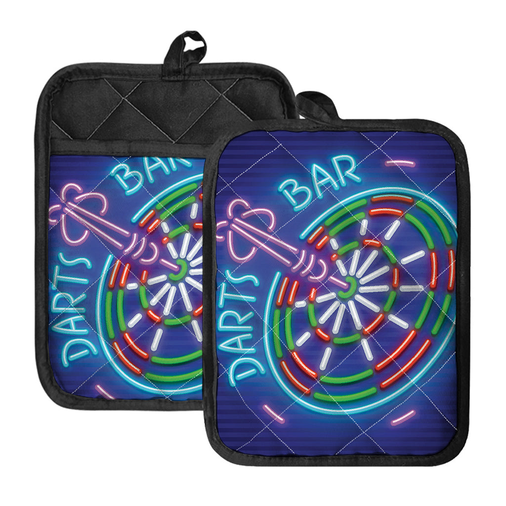 Darts Bar Sign Print Pot Holders With Pocket
