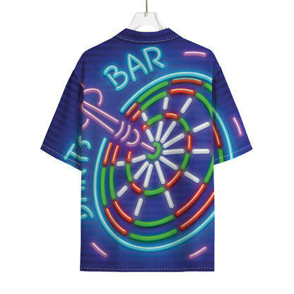 Darts Bar Sign Print Rayon Hawaiian Shirt