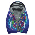 Darts Bar Sign Print Sherpa Lined Zip Up Hoodie
