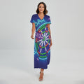 Darts Bar Sign Print Short Sleeve Maxi Dress