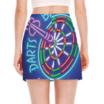 Darts Bar Sign Print Side Slit Mini Skirt