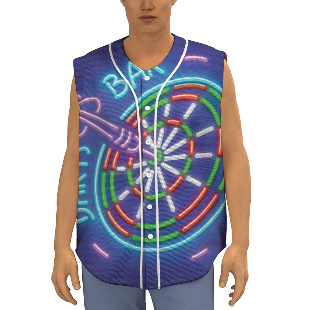 Darts Bar Sign Print Sleeveless Baseball Jersey