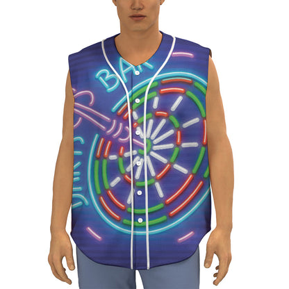 Darts Bar Sign Print Sleeveless Baseball Jersey