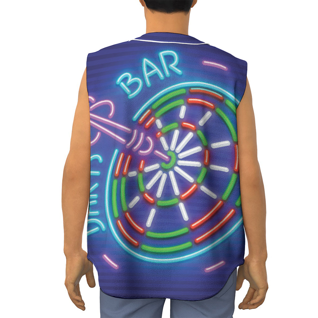 Darts Bar Sign Print Sleeveless Baseball Jersey