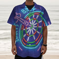 Darts Bar Sign Print Textured Short Sleeve Shirt