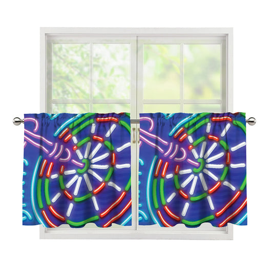 Darts Bar Sign Print Tier Curtains