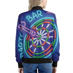 Darts Bar Sign Print Women's Bomber Jacket