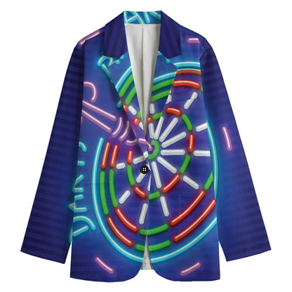 Darts Bar Sign Print Women's Cotton Blazer