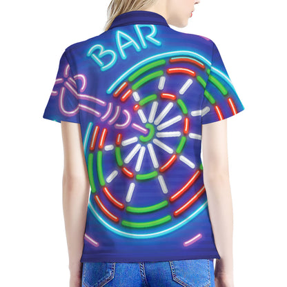 Darts Bar Sign Print Women's Polo Shirt