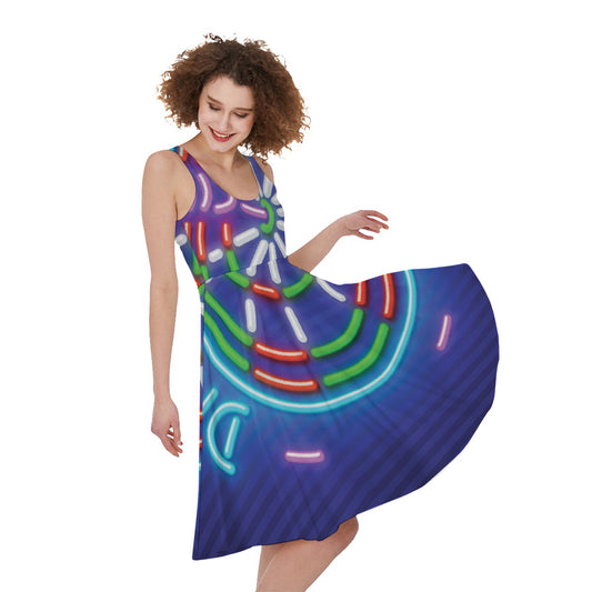 Darts Bar Sign Print Women's Sleeveless Dress