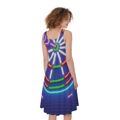 Darts Bar Sign Print Women's Sleeveless Dress