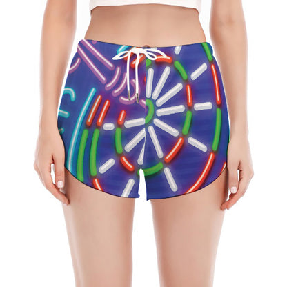 Darts Bar Sign Print Women's Split Running Shorts