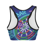 Darts Bar Sign Print Women's Sports Bra