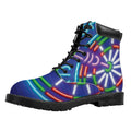 Darts Bar Sign Print Padded Collar Lace Up Boots