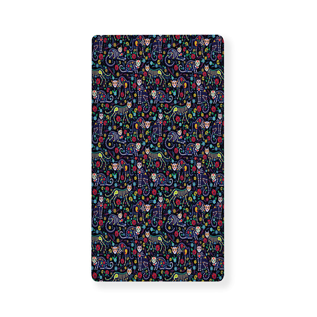 Day Of The Dead Calavera Cat Print Baby Crib Sheet
