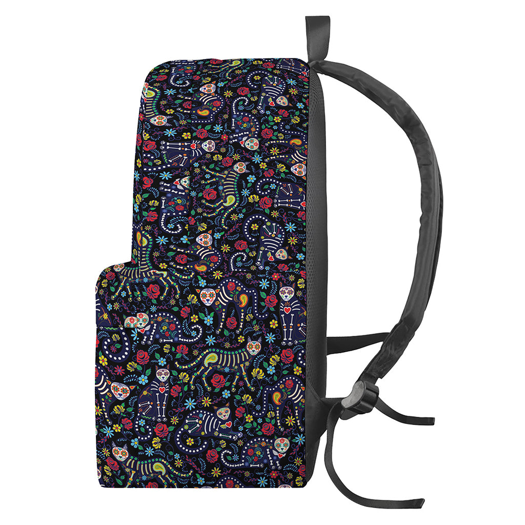 Day Of The Dead Calavera Cat Print Backpack