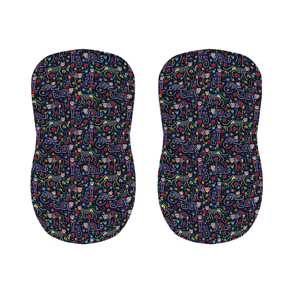 Day Of The Dead Calavera Cat Print Bar Stool Covers