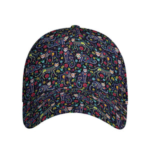 Day Of The Dead Calavera Cat Print Baseball Cap