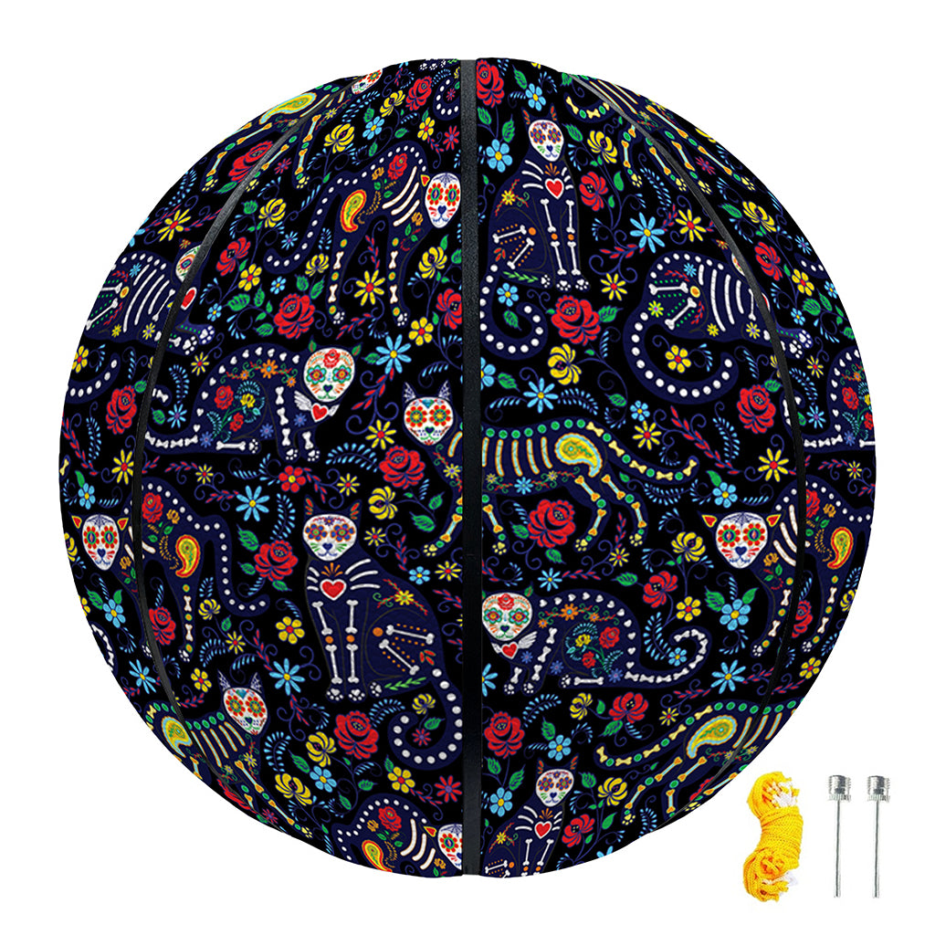 Day Of The Dead Calavera Cat Print Basketball