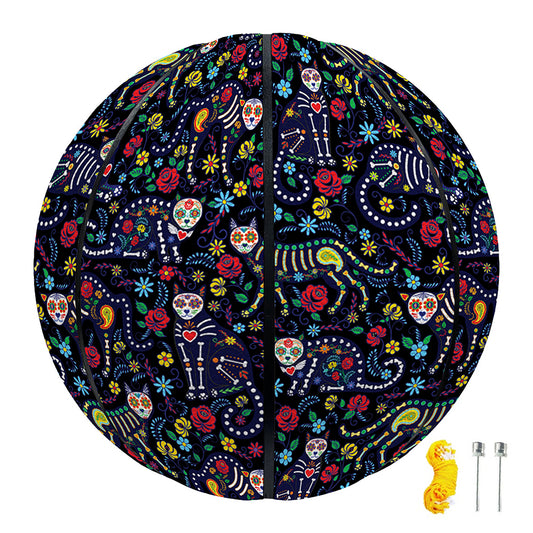 Day Of The Dead Calavera Cat Print Basketball