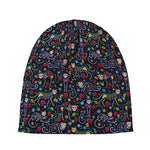 Day Of The Dead Calavera Cat Print Beanie