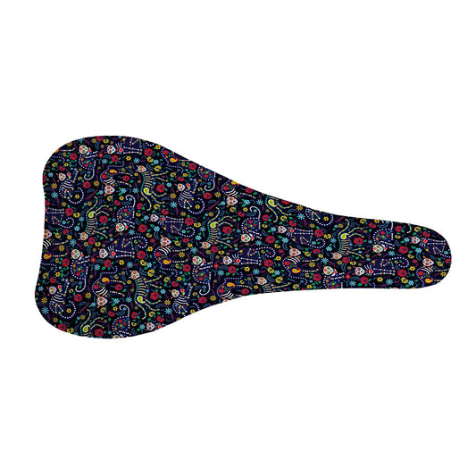 Day Of The Dead Calavera Cat Print Bicycle Seat Cover
