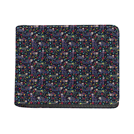 Day Of The Dead Calavera Cat Print Bifold Wallet