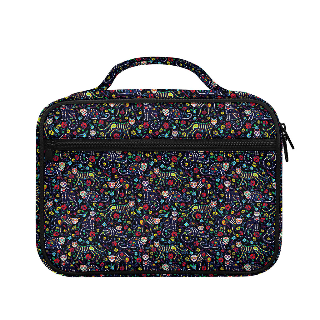Day Of The Dead Calavera Cat Print Briefcase Bible Bag