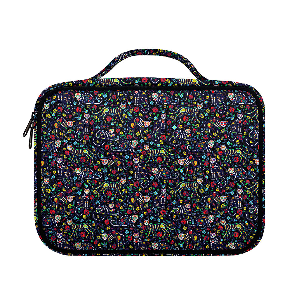 Day Of The Dead Calavera Cat Print Briefcase Bible Bag