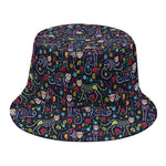 Day Of The Dead Calavera Cat Print Bucket Hat