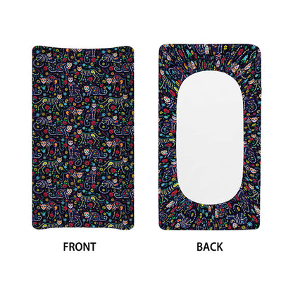 Day Of The Dead Calavera Cat Print Changing Pad Cover