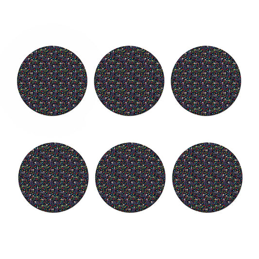 Day Of The Dead Calavera Cat Print Coaster Set