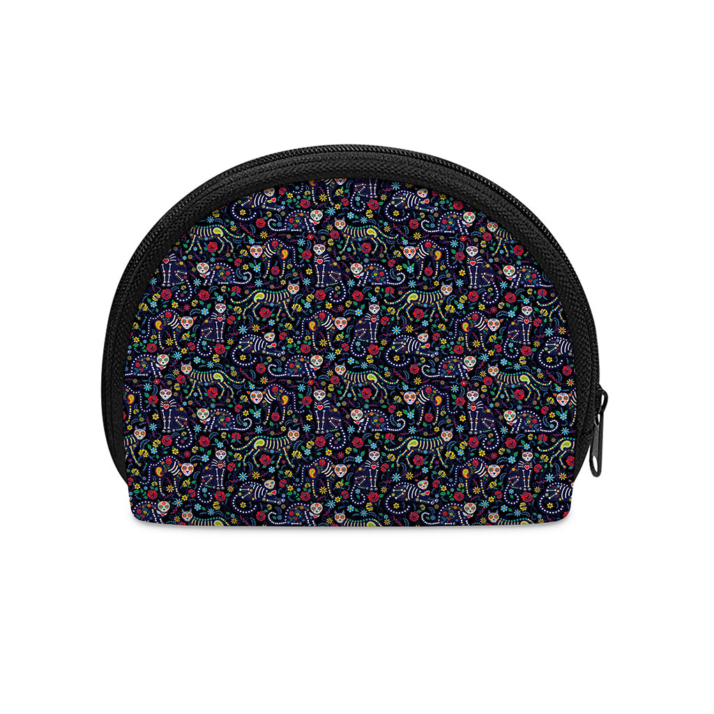 Day Of The Dead Calavera Cat Print Coin Purse