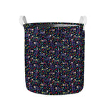 Day Of The Dead Calavera Cat Print Collapsible Laundry Basket