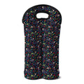 Day Of The Dead Calavera Cat Print Double Neoprene Wine Tote