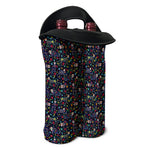 Day Of The Dead Calavera Cat Print Double Neoprene Wine Tote