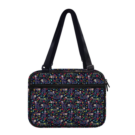 Day Of The Dead Calavera Cat Print Double Strap Bible Bag